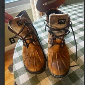 Ugg Cecile Waterproof Boots Brown Leather, Women's Size 10